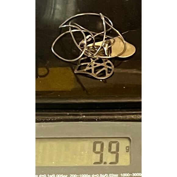 VTG Modernist Sterling Silver Filigree HEART PENDANT w/ Brass Accents NECKLACE - Picture 16 of 16